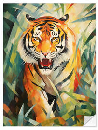 Wandsticker Kubistischer Tiger