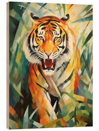 Tableau en bois Cubist Tiger - Frank Daske