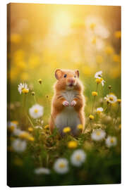 Obraz na płótnie Cute hamster in a field in spring - Dreamscapes