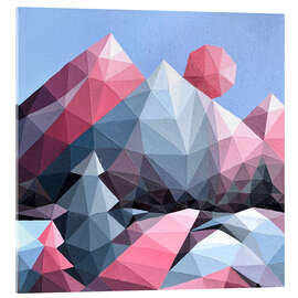 Acrylglasbild Pink Sunset in the Mountains - Maria Tuzhilkina