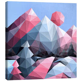 Stampa su tela Pink Sunset in the Mountains