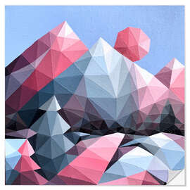 Wall sticker Pink Sunset in the Mountains