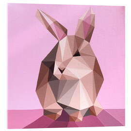Obraz na szkle akrylowym Beige Rabbit on Pink - Maria Tuzhilkina