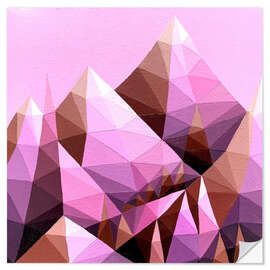 Wandsticker Pink Mountains