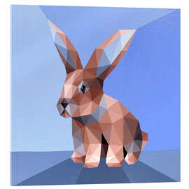 Quadro em acrílico Rabbit on blue - Maria Tuzhilkina