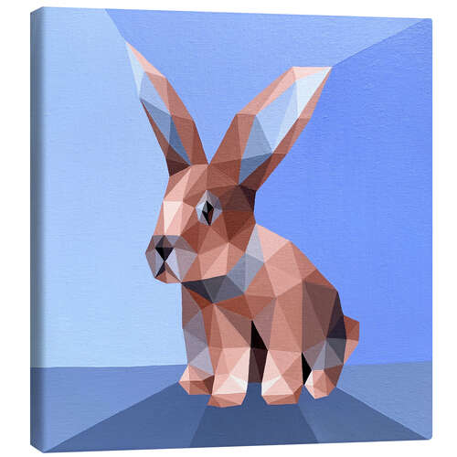 Canvastavla Rabbit on blue