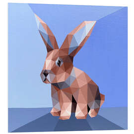 Hartschaumbild Hase auf blauem Hintergrund