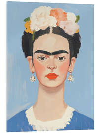 Acrylic print Frida Kahlo on Blue