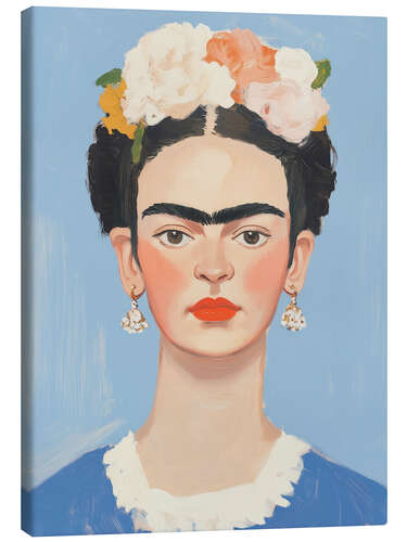 Leinwandbild Frida Kahlo on Blue