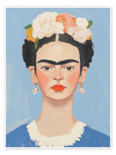 Poster Frida Kahlo on Blue