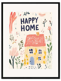 Ingelijste kunstdruk Happy Home