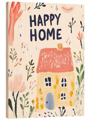 Tableau en bois Happy Home