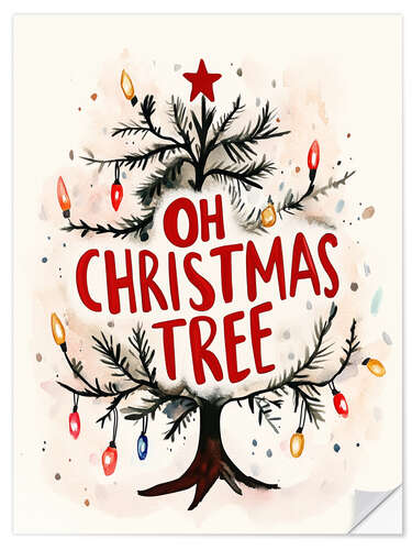 Wall sticker Oh Christmas Tree