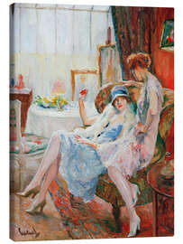 Leinwandbild Atelier Besuch - Edward Cucuel