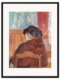 Gerahmter Kunstdruck Frau mit Hutschleier, 1921