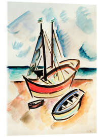 Obraz na szkle akrylowym Resting Ships on the Beach, 1914 - César Klein