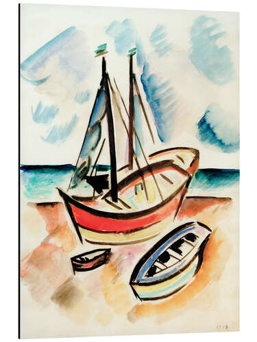 Tableau en aluminium Resting Ships on the Beach, 1914