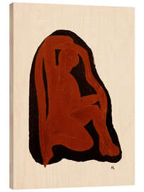 Holzbild Nue assise (Sitzender Akt), 1926