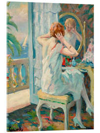 Acrylic print Lady at the morning toilet - Edward Cucuel