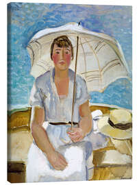 Canvas print Woman with white umbrella - Maurice Barraud
