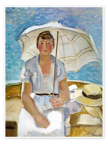 Juliste Woman with white umbrella