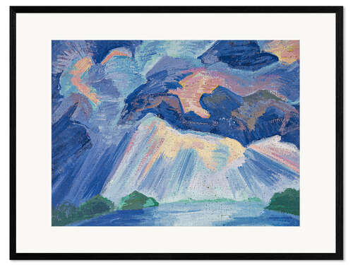 Gerahmter Kunstdruck Blauer See und Himmel, 1923