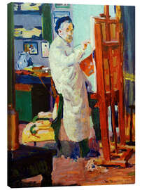 Leinwandbild Selbstbildnis an der Staffelei - William Straube