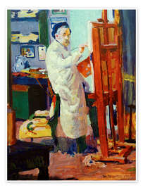 Wandbild Selbstbildnis an der Staffelei - William Straube