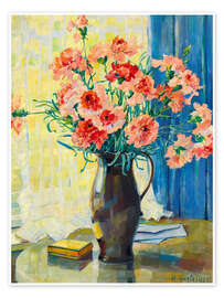 Wall print Carnations in a Vase - Anna Sophie Gasteiger