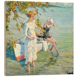 Holzbild Am Badeplatz - Edward Cucuel