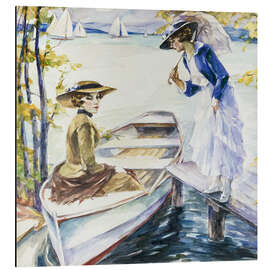 Tableau en aluminium Two women on the jetty