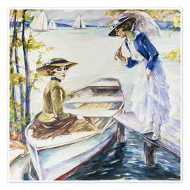 Wall print Two women on the jetty - Edward Cucuel