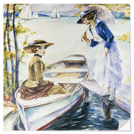 Wandsticker Zwei Frauen am Steg