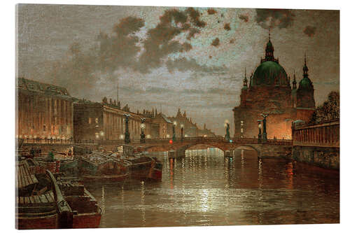 Akrylbilde Moonlit night over Berlin - Ernst Hugo Lorenz-Murowana