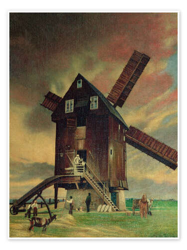 Poster Old windmill in Roitzsch near Wurzen, 1940