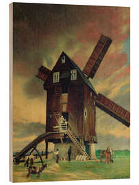 Holzbild Alte Windmühle in Roitzsch bei Wurzen, 1940 - Richard Müller