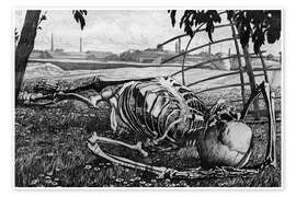 Wall print Skeleton in the Grass, 1898 - Richard Müller