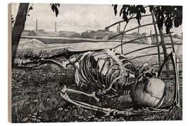 Wood print Skeleton in the Grass, 1898 - Richard Müller