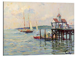 Quadro em alumínio Boat dock on the lake, 1930 - Edward Cucuel