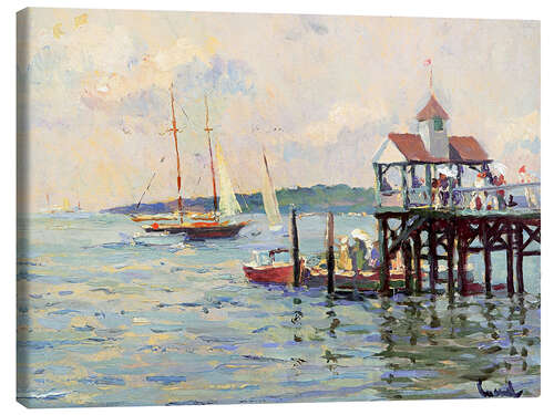 Stampa su tela Boat dock on the lake, 1930
