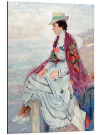 Tableau en aluminium Lady on the jetty