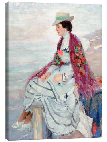 Canvas print Lady on the jetty