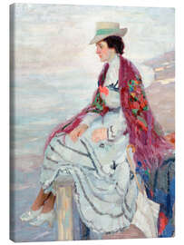 Canvas print Lady on the jetty