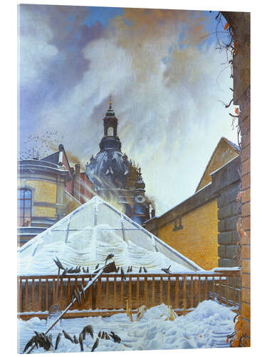 Akrylbilde View from the studio of the Frauenkirche, 1929