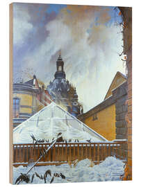 Holzbild Blick vom Atelier auf die Frauenkirche, 1929 - Richard Müller
