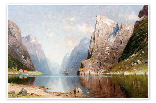 Póster Bright Summer Day on the Fjord - Elisabeth Grüttefien-Kiekebusch