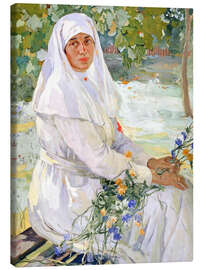 Leinwandbild Porträt einer Krankenschwester des Roten Kreuzes, 1915 - Ivan Silych Goriuschkin-Sorokopudov
