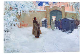 Acrylglasbild Die Ankunft der Häftlinge im Gefängnis, 1932 - Ivan Silych Goriuschkin-Sorokopudov