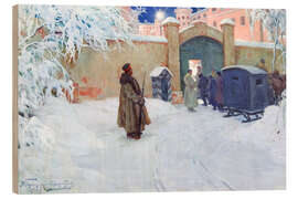 Quadro de madeira The arrival of the prisoners in the prison, 1932 - Ivan Silych Goriuschkin-Sorokopudov