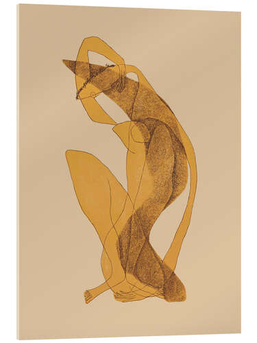 Cuadro de metacrilato Woman sitting with raised arm